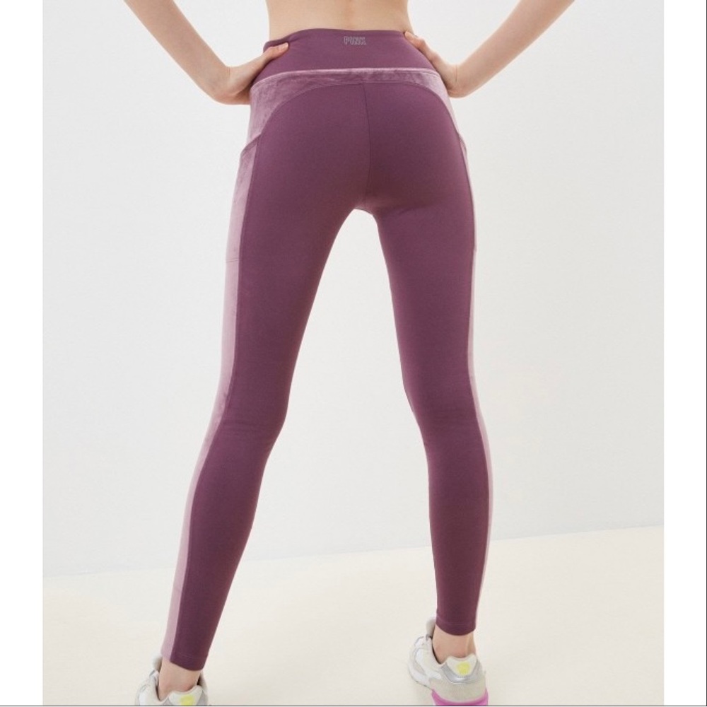 Pink‎ Victoria’s Secret Velour Side Pocket Leggings High Waist Mauve Small - Picture 4 of 15